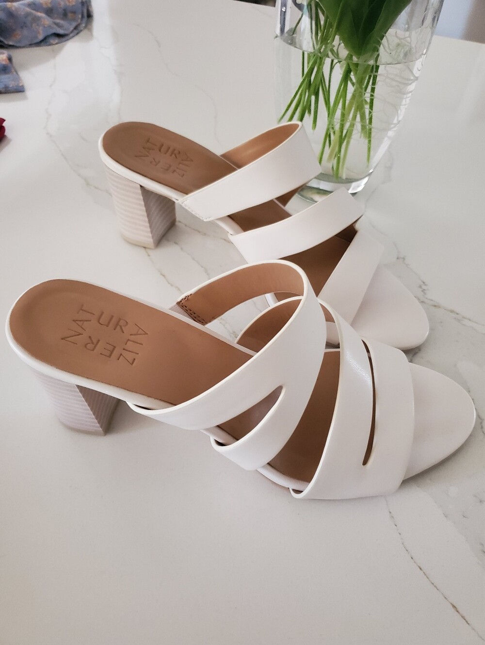 Naturalizer Sandals (unworn) size 7 Women’s low heel ivory brand new